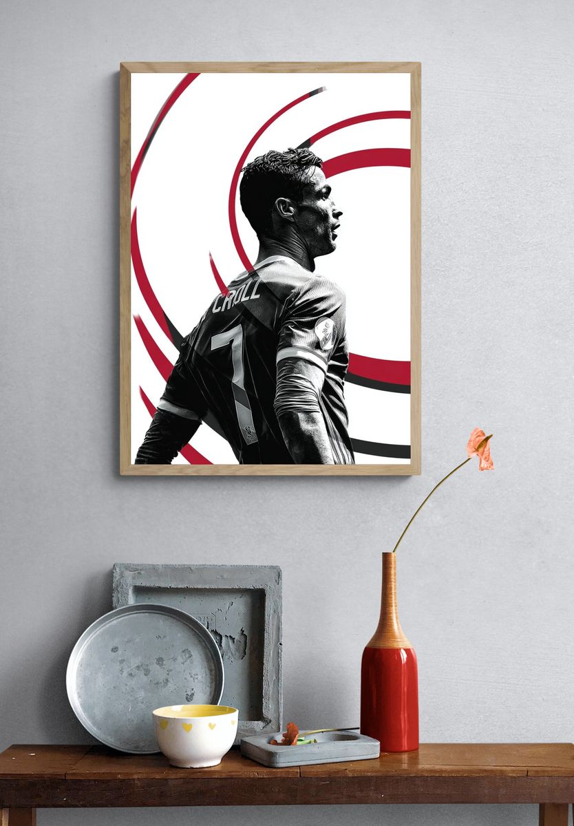 Soccer Player Portrait Illustration Print. — room view 3
