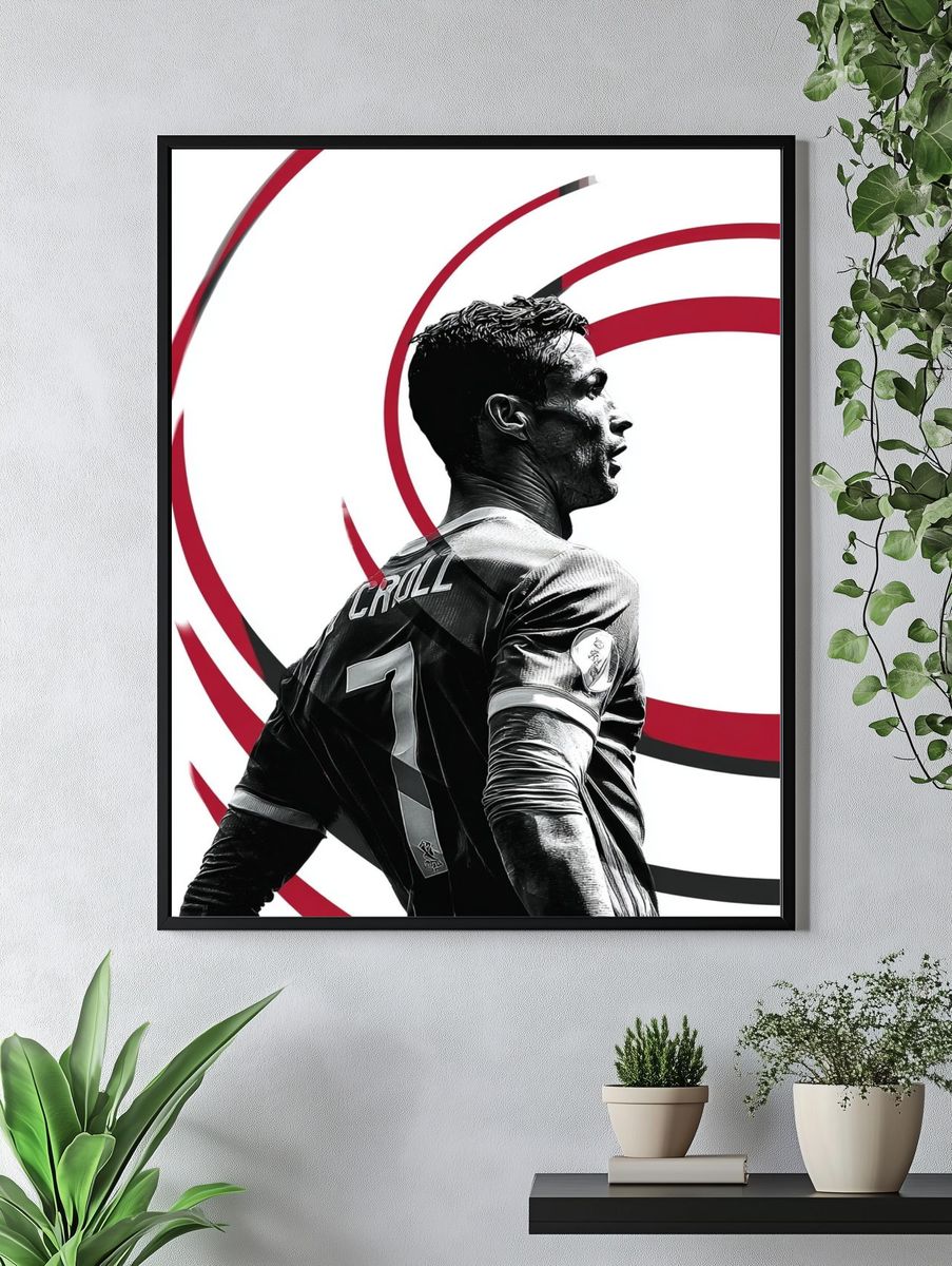 Soccer Player Portrait Illustration Print. — room view 4