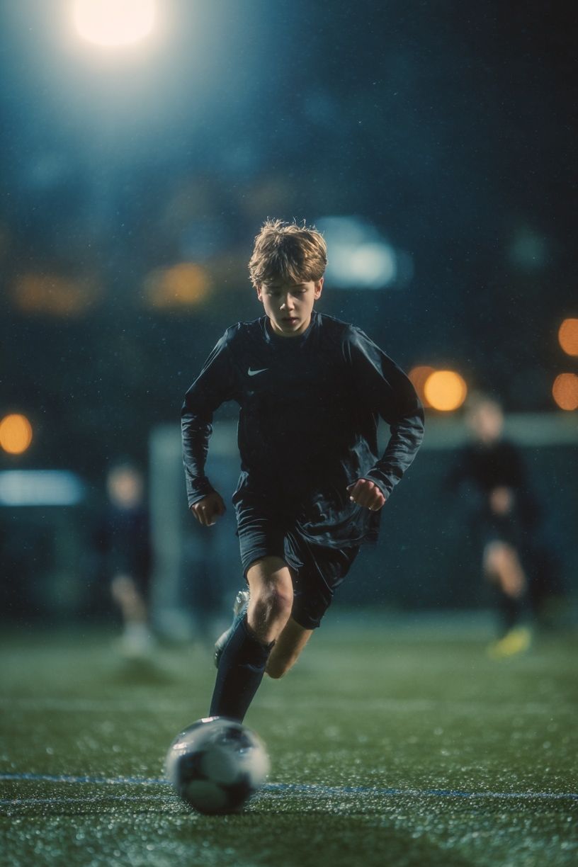 Youth Soccer Player Running — Sports Photography Print. poster — sport art