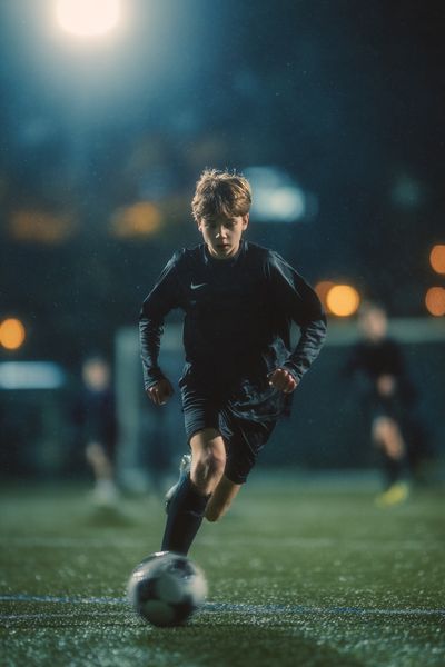 Youth Soccer Player Running — Sports Photography Print