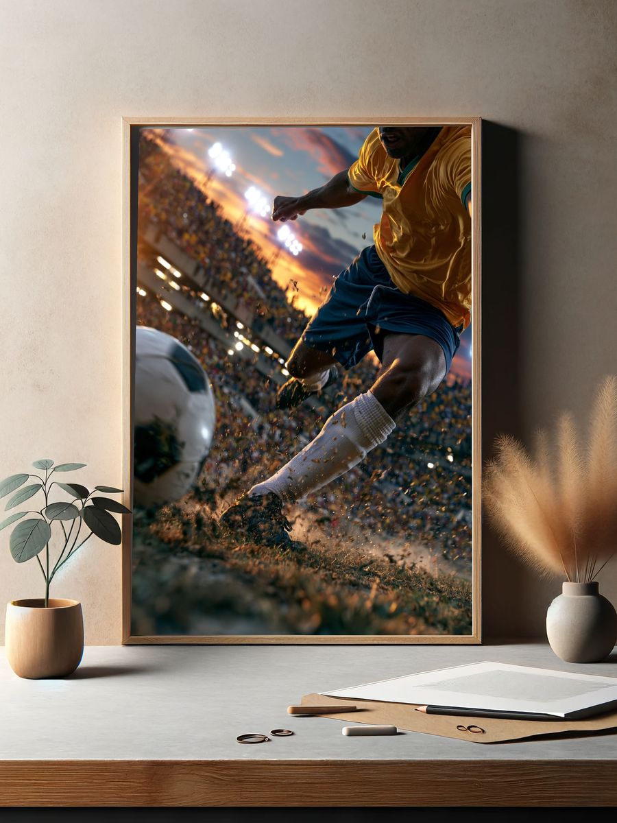 Soccer Kickoff Stadium Photography Poster. — room view 2