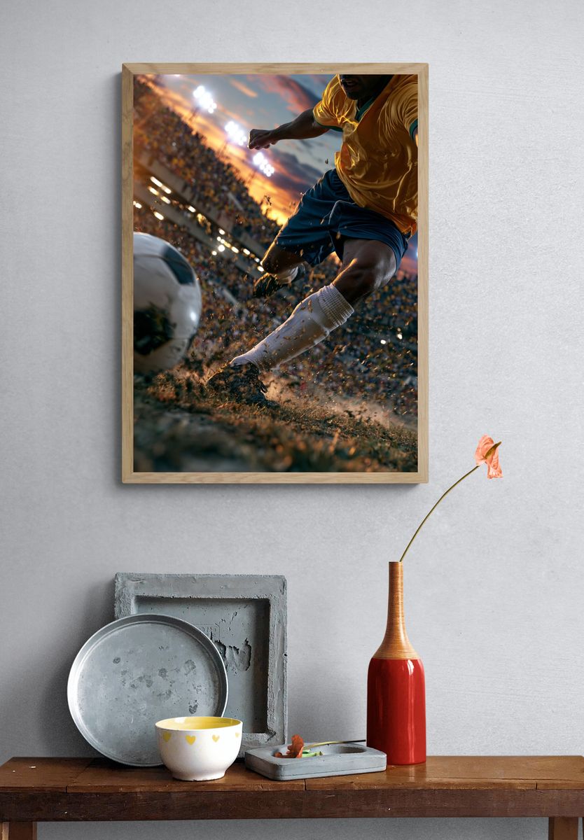 Soccer Kickoff Stadium Photography Poster. — room view 3