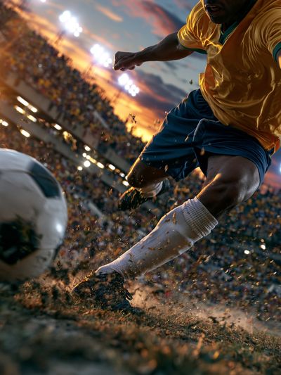 Soccer Kickoff Stadium Photography Poster.