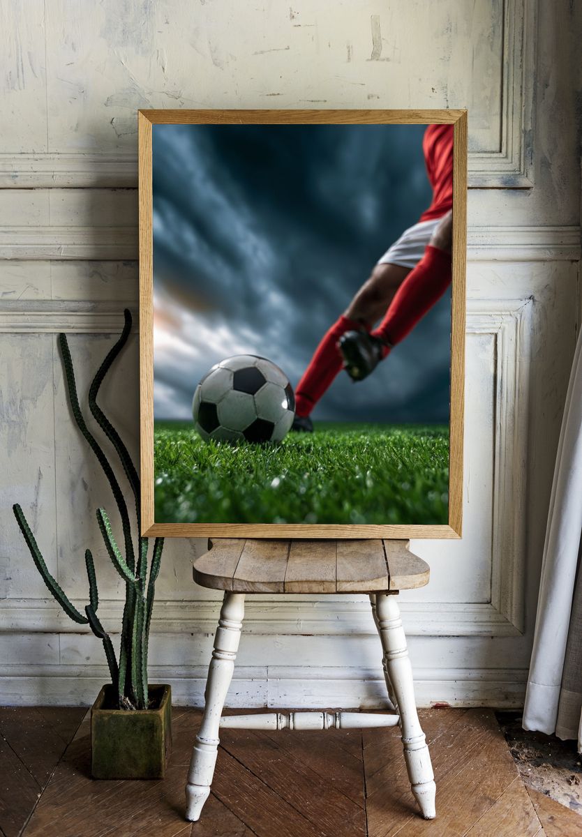 Soccer Kick Photography Poster. room preview