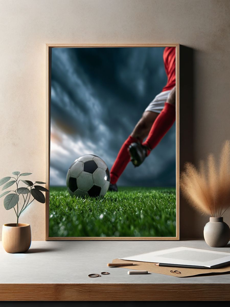 Soccer Kick Photography Poster. — room view 2