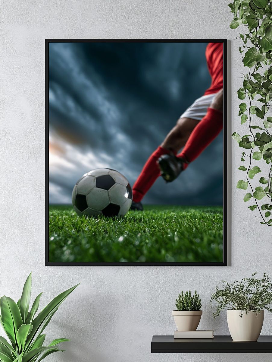 Soccer Kick Photography Poster. — room view 4