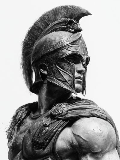 Spartan Warrior Black-White Poster.