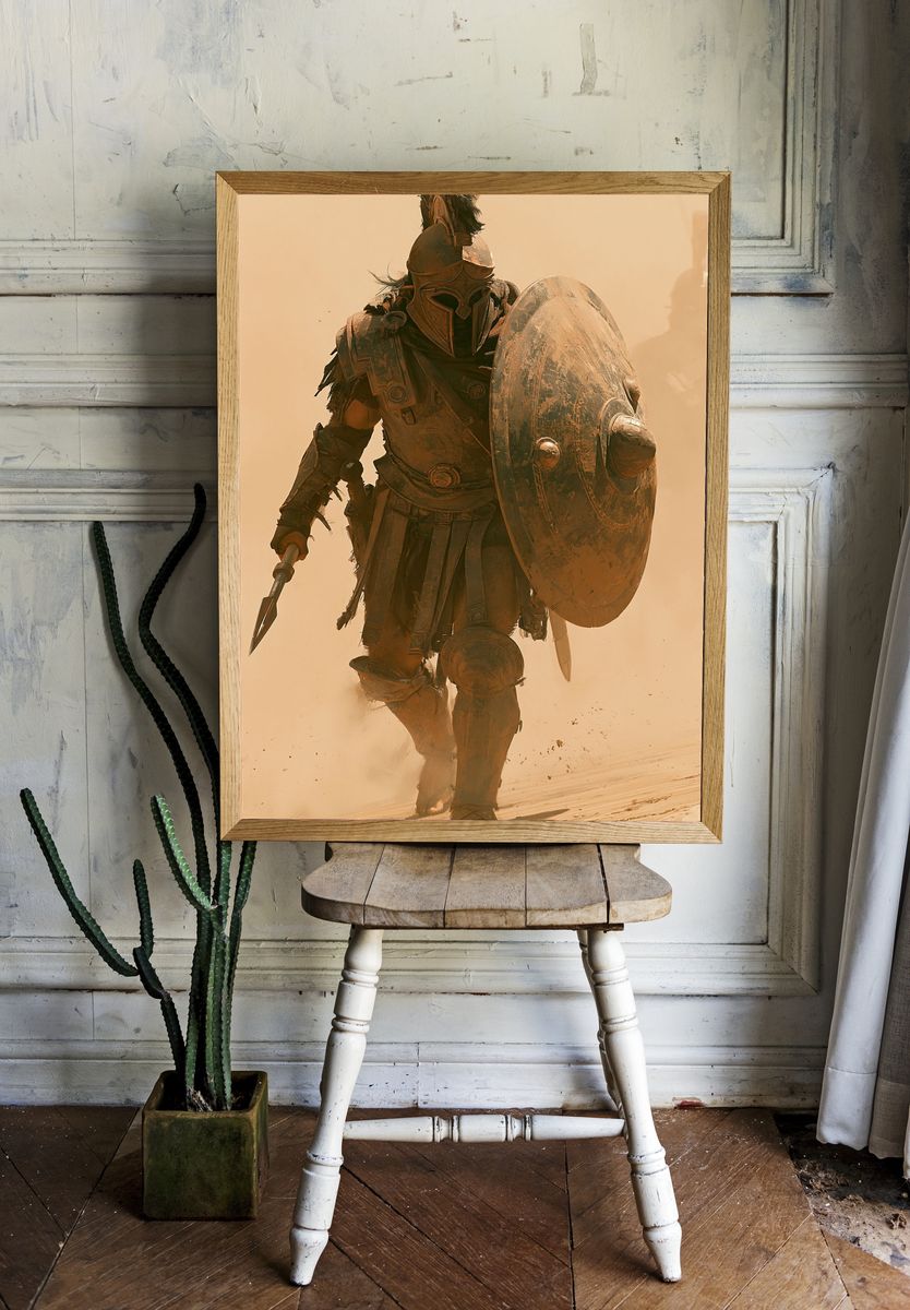 Spartan Warrior in Sandstorm Poster. room preview
