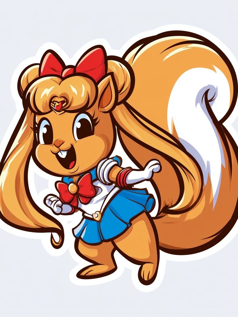 Cute Squirrel Cartoon Poster. poster detail
