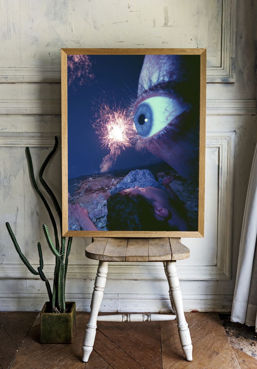 Surreal Eye Explosion Print. — room view 1