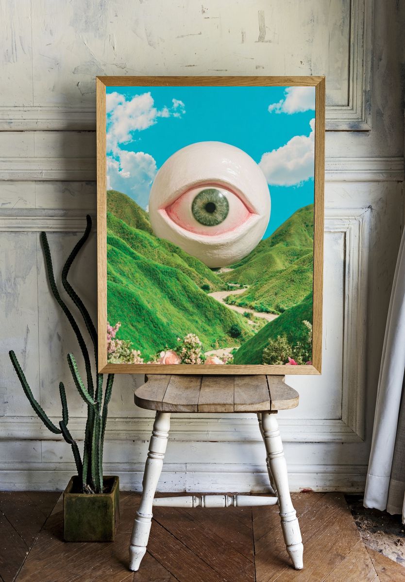 Surreal Eye Landscape Print. — room view 1