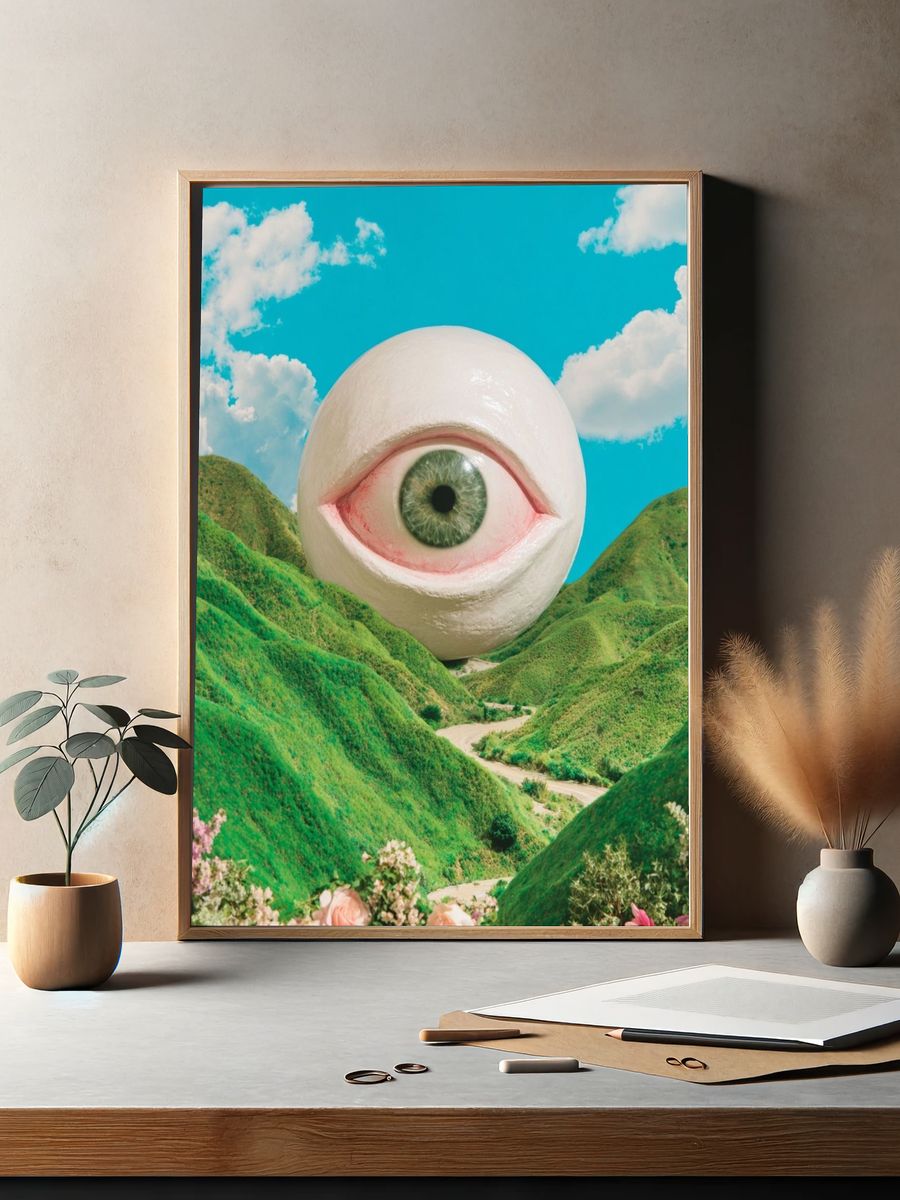 Surreal Eye Landscape Print. — room view 2