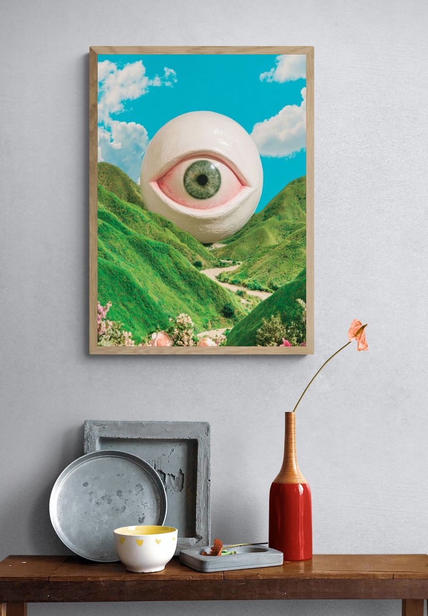 Surreal Eye Landscape Print. — room view 3