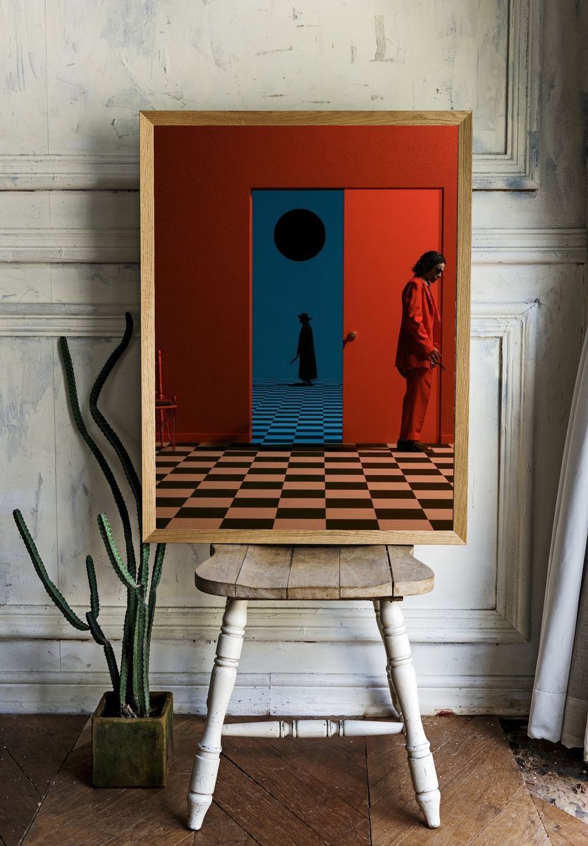 Surreal Red Room — Fine-Art Print. — room view 1