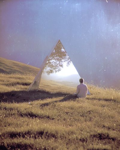 Reflective Pyramid — Surrealism Print. poster print