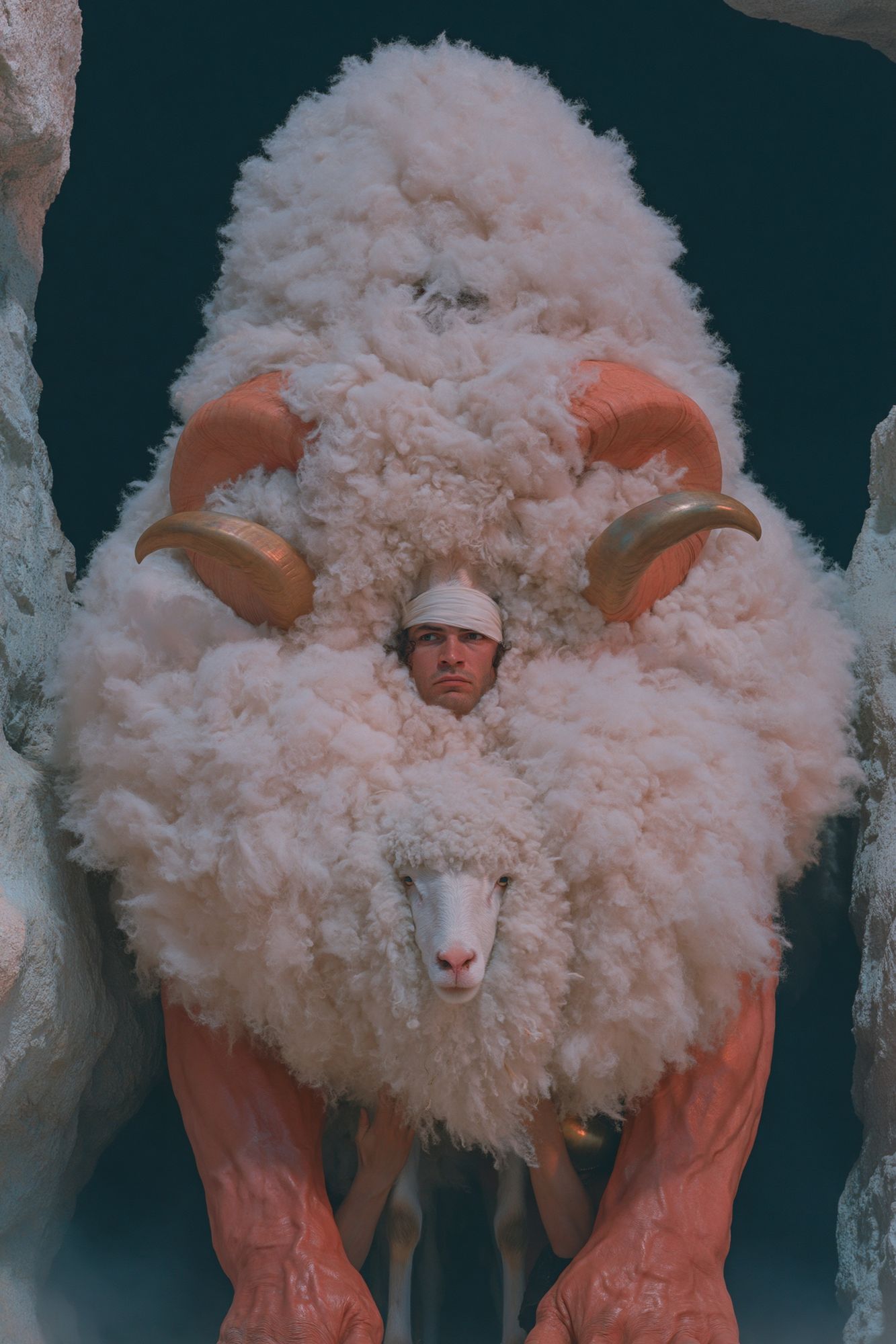 Surreal Ram Hybrid Illustration Poster. poster detail