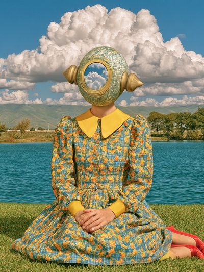 Surreal Lakeside Portrait Print. poster