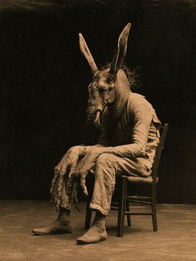 Surreal Rabbit Figure Photography Poster.