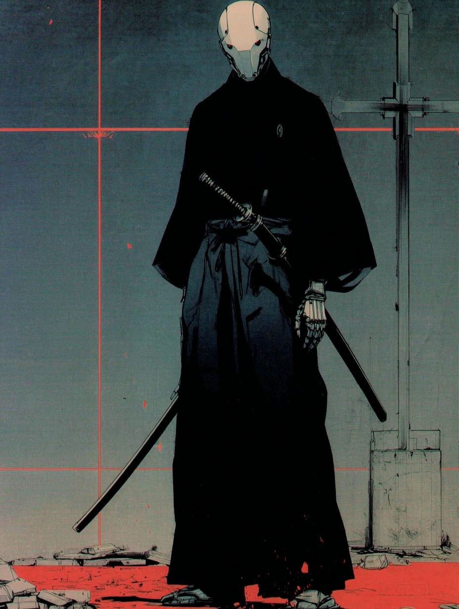 Samurai Robot — Anime Print. poster — anime art
