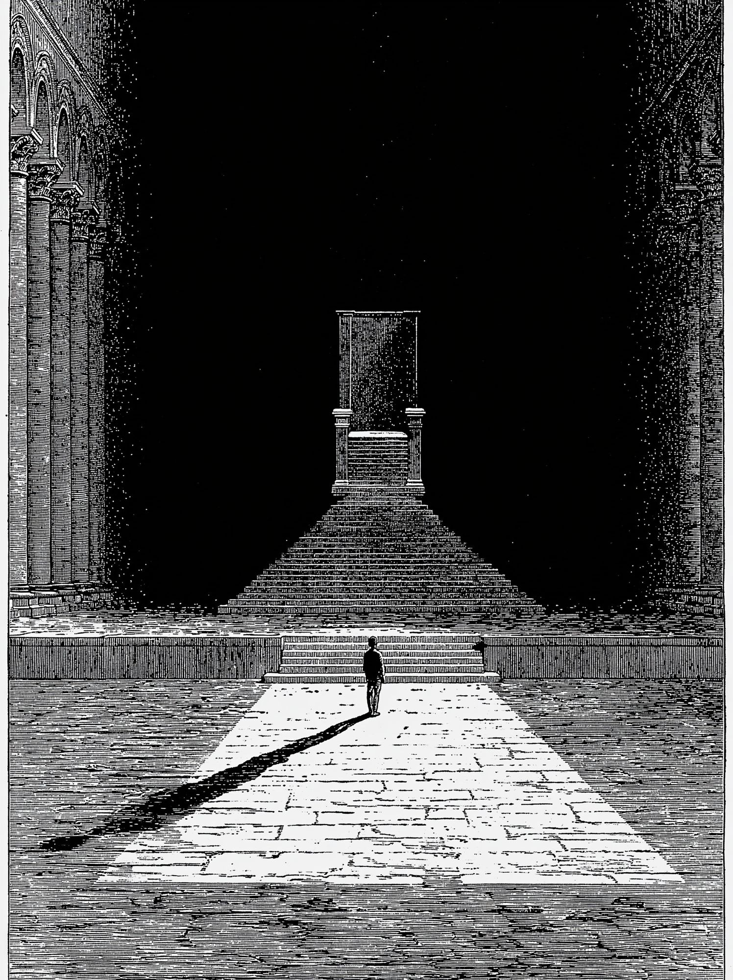 Surreal Throne Hall Print. poster — fine-art art