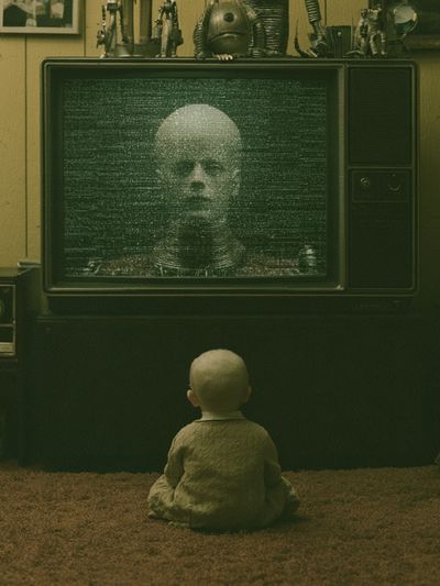 Surreal TV Child Portrait Print.