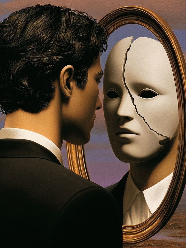Surreal Mask Reflection Print. poster — fine-art art