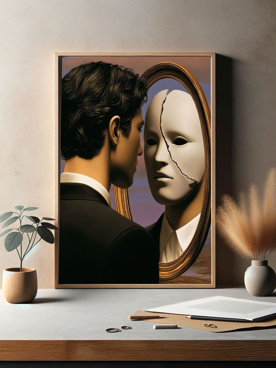 Surreal Mask Reflection Print. — room view 2