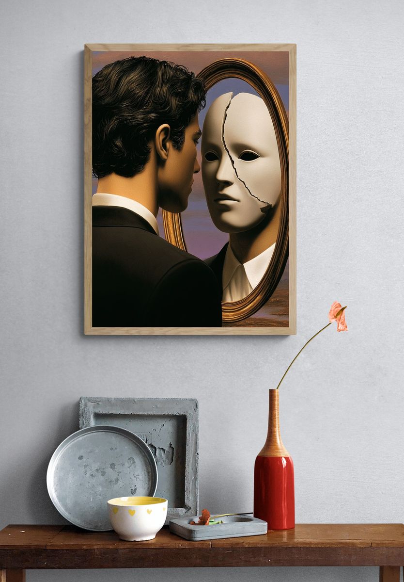 Surreal Mask Reflection Print. — room view 3