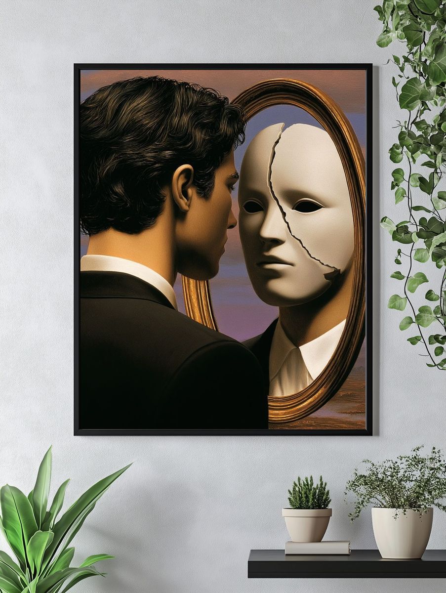 Surreal Mask Reflection Print. — room view 4