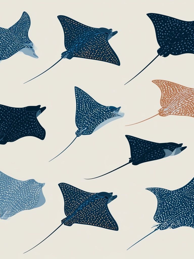 Spotted Rays Illustration Poster. poster detail