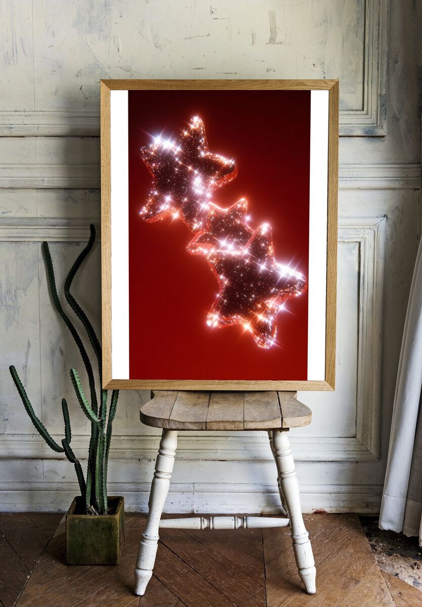 Sparkling Star Decoration Poster. — room view 1