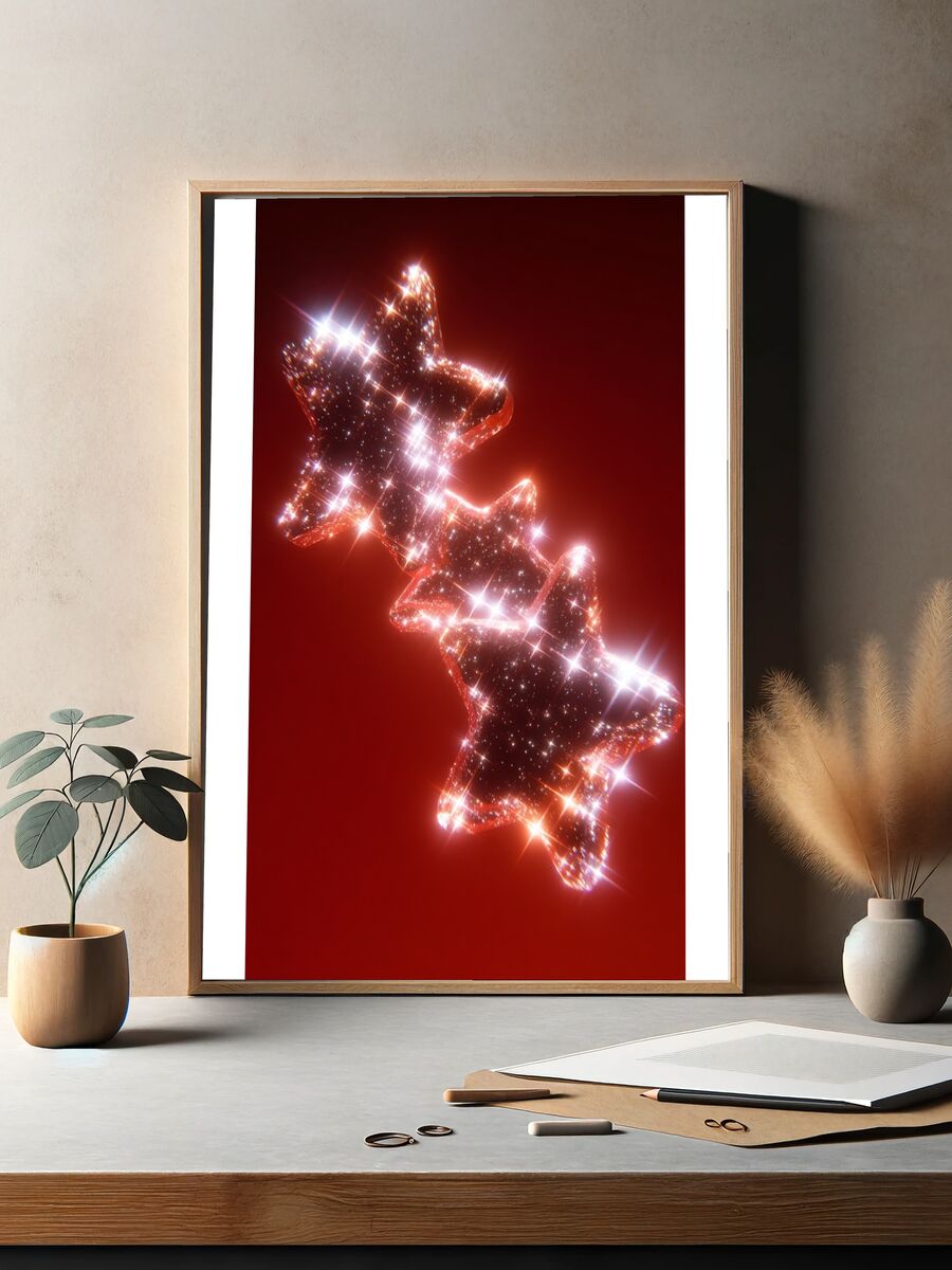 Sparkling Star Decoration Poster. — room view 2