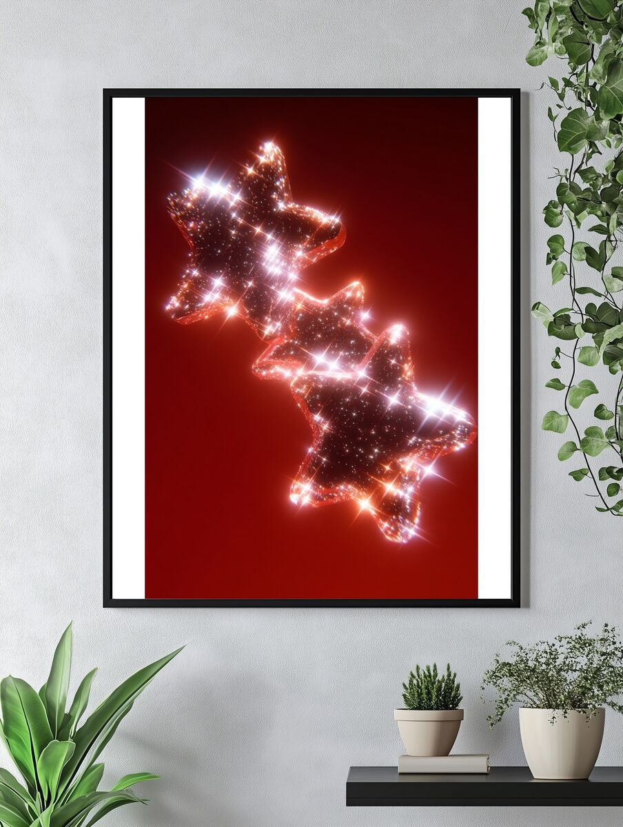 Sparkling Star Decoration Poster. — room view 4
