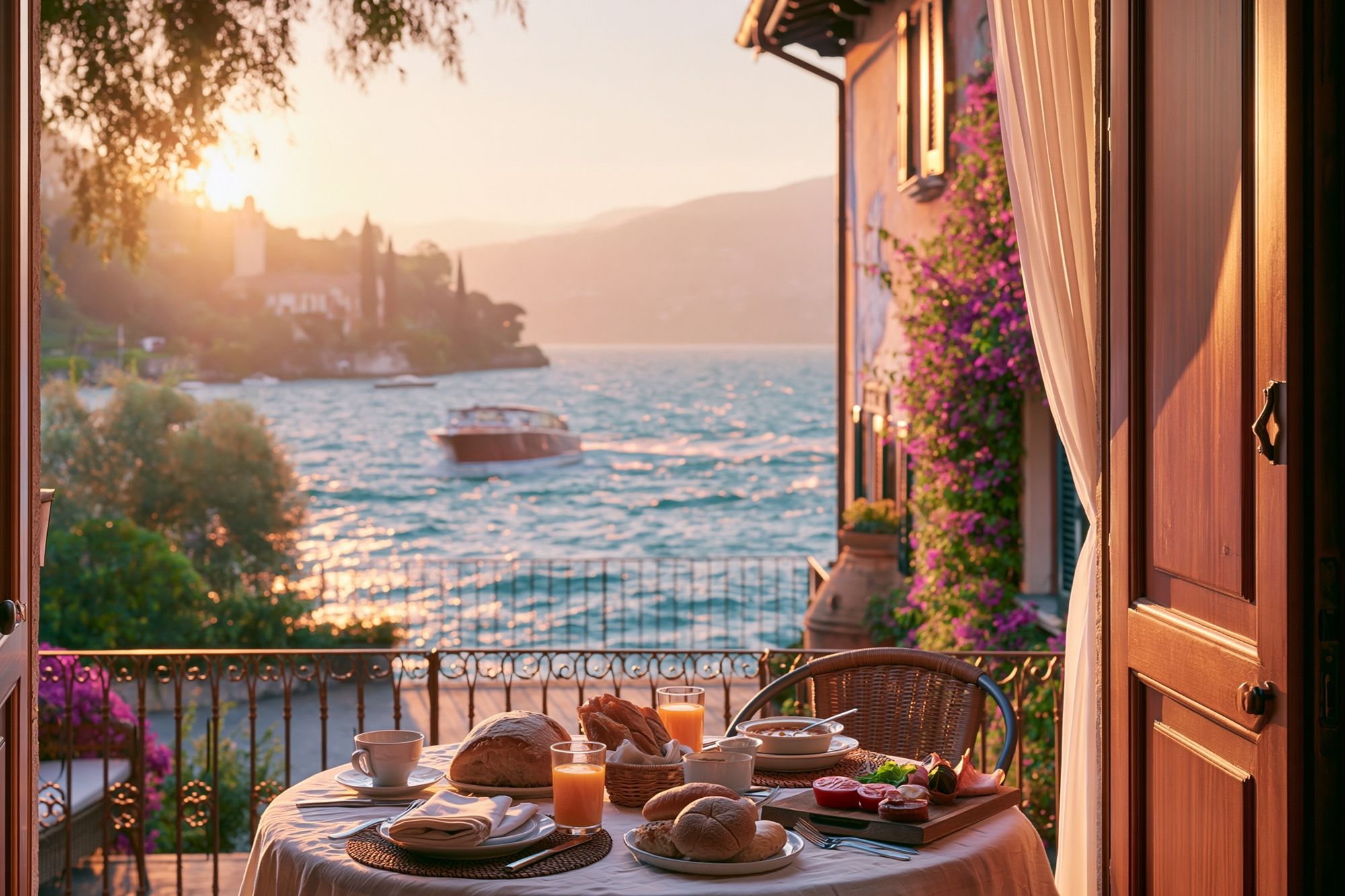 Sunset Seaside Breakfast Print. poster — photography art