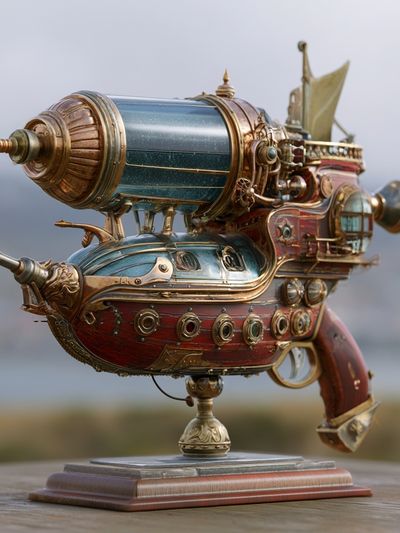 Steampunk Airship Sculpture Print.