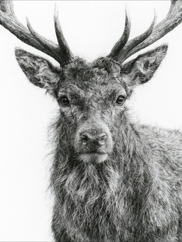 Majestic Stag Portrait Print. poster — animals art