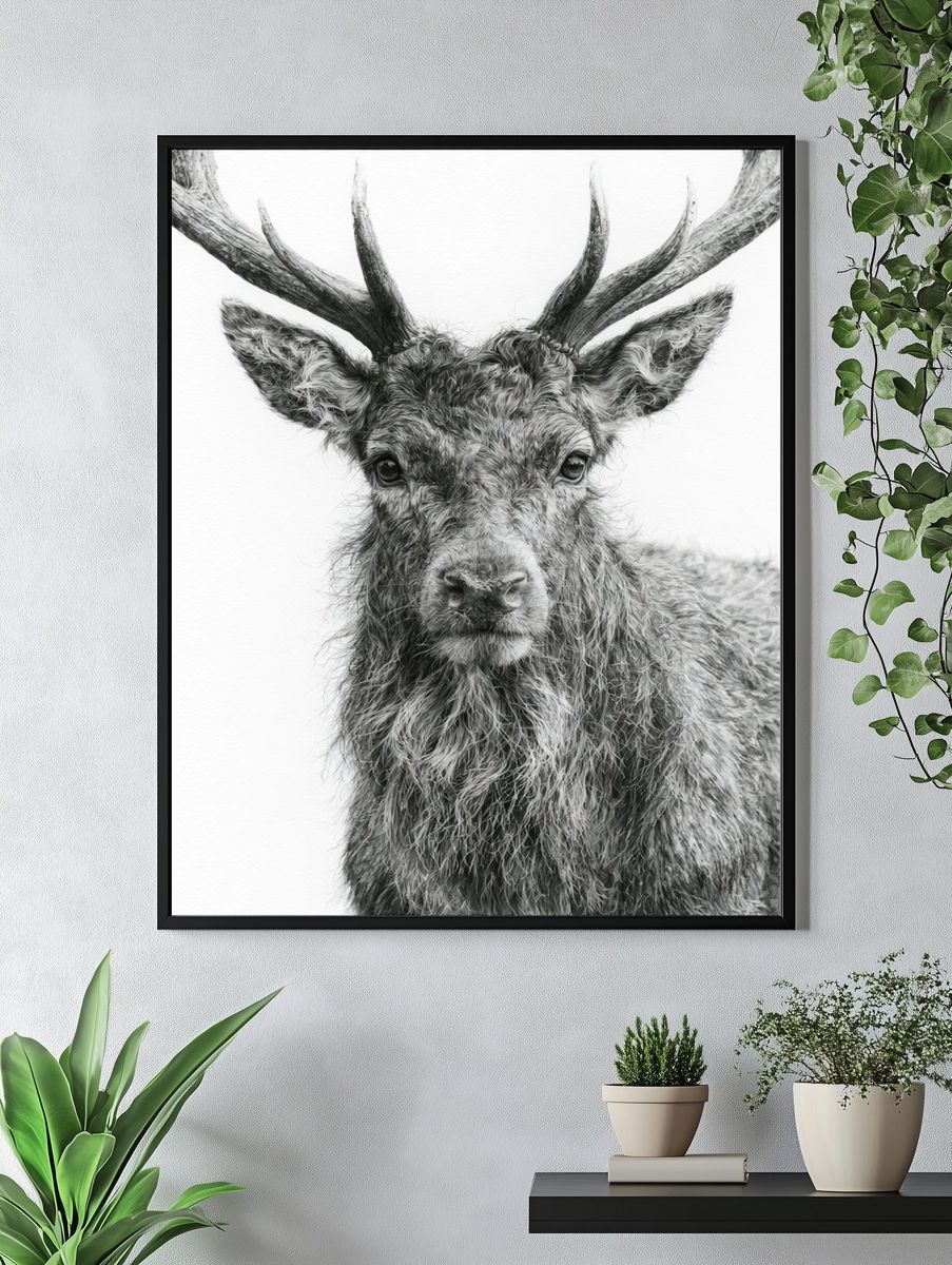 Majestic Stag Portrait Print. — room view 4