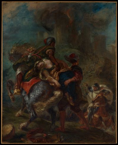 The Abduction of Rebecca by Eugène Delacroix — Art Print. poster