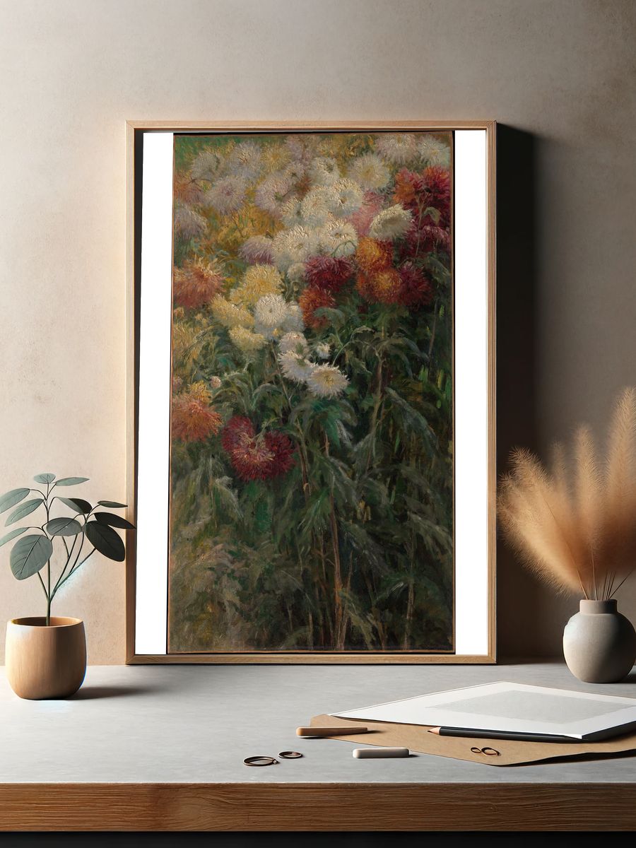 Chrysanthemums in the Garden at Petit-Gennevilliers by Gustave Caillebotte — Art Print. — room view 2