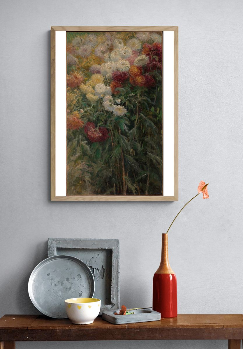 Chrysanthemums in the Garden at Petit-Gennevilliers by Gustave Caillebotte — Art Print. — room view 3