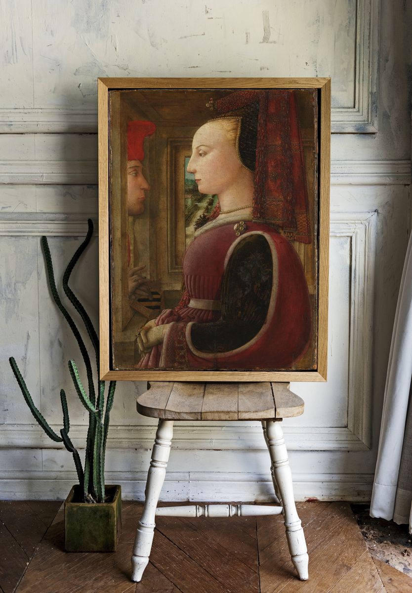 Portrait of a Woman with a Man at a Casement by Fra Filippo Lippi — Art Print. — room view 1
