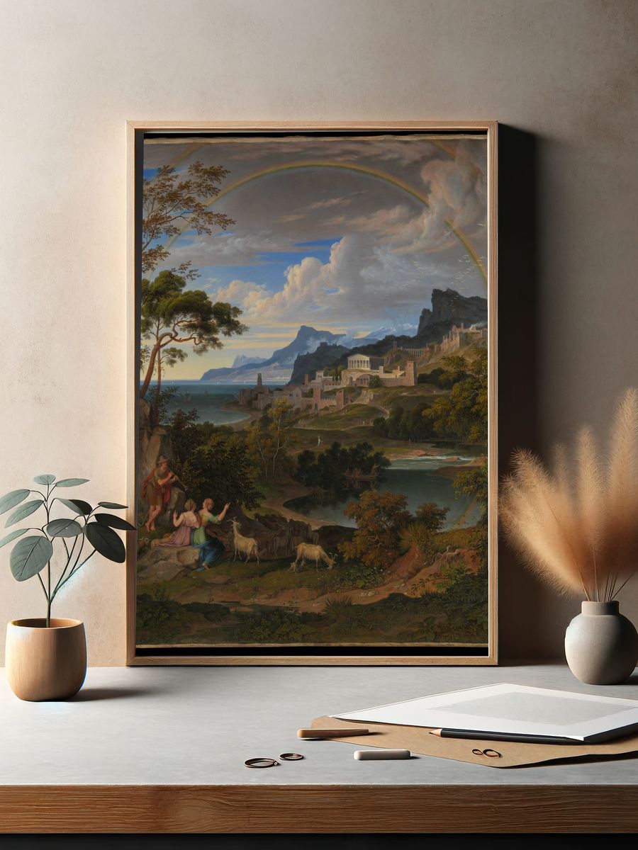 Heroic Landscape with Rainbow by Joseph Anton Koch — Art Print. — room view 2