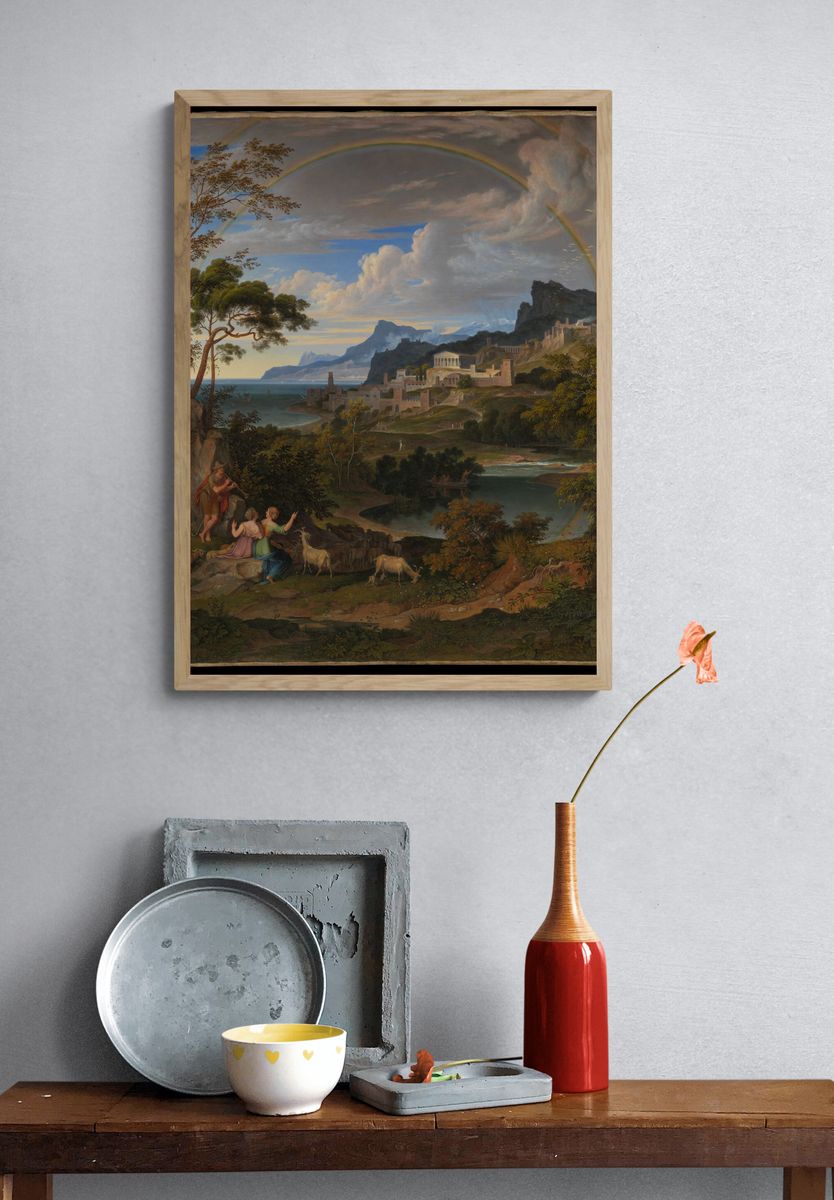 Heroic Landscape with Rainbow by Joseph Anton Koch — Art Print. — room view 3