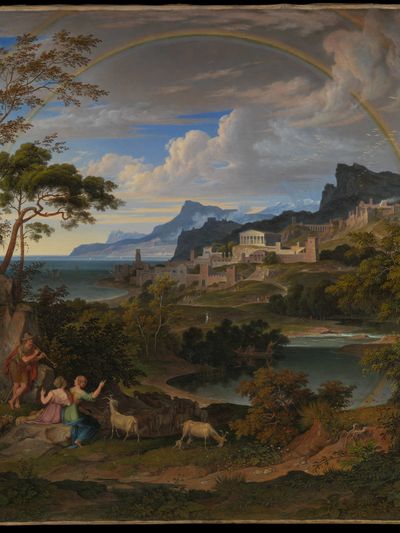 Heroic Landscape with Rainbow by Joseph Anton Koch — Art Print.