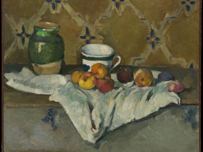 Still Life with Jar, Cup, and Apples by Paul Cézanne — Art Print.