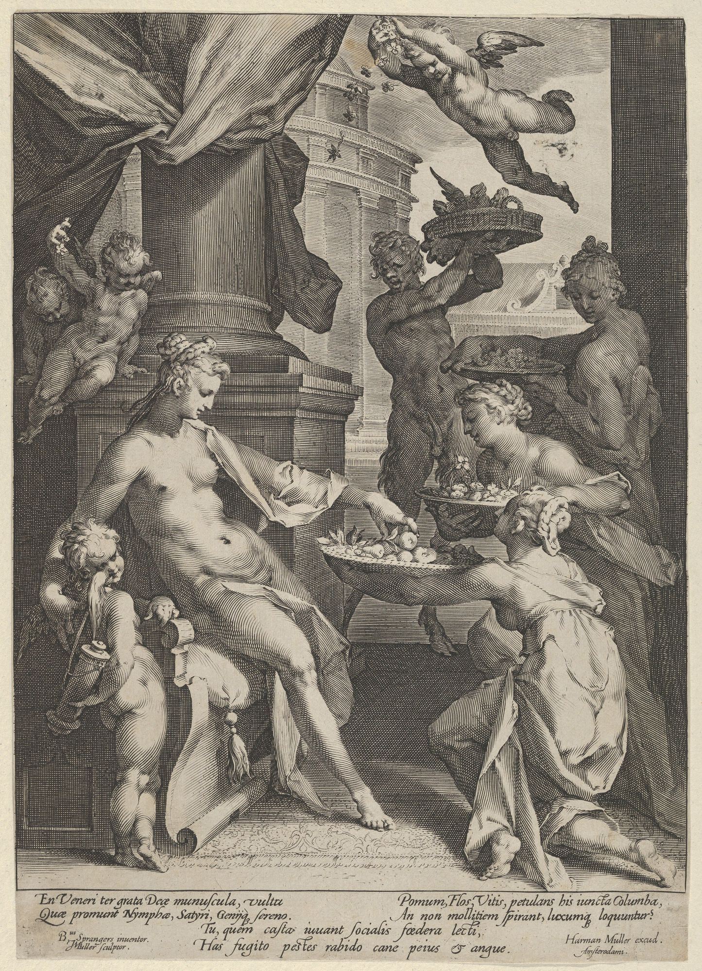 Venus Honored by the Nymphs by Jan Muller — Art Print. poster detail