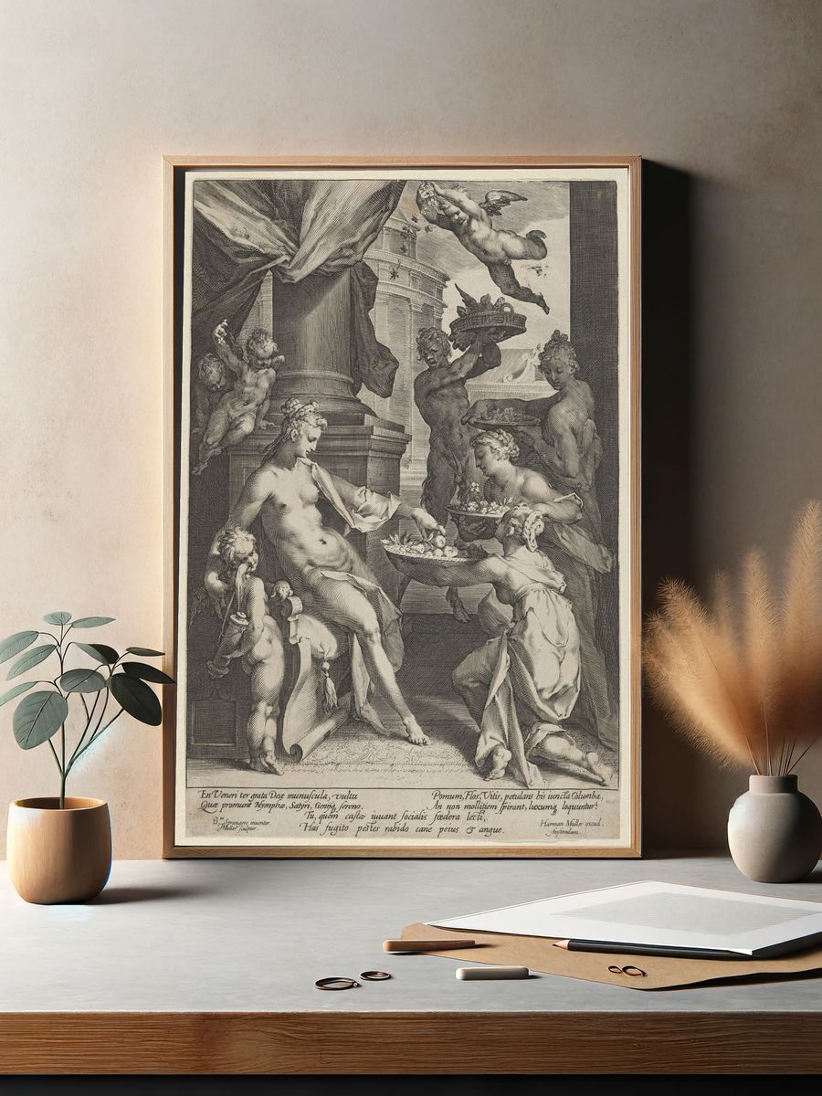 Venus Honored by the Nymphs by Jan Muller — Art Print. — room view 2