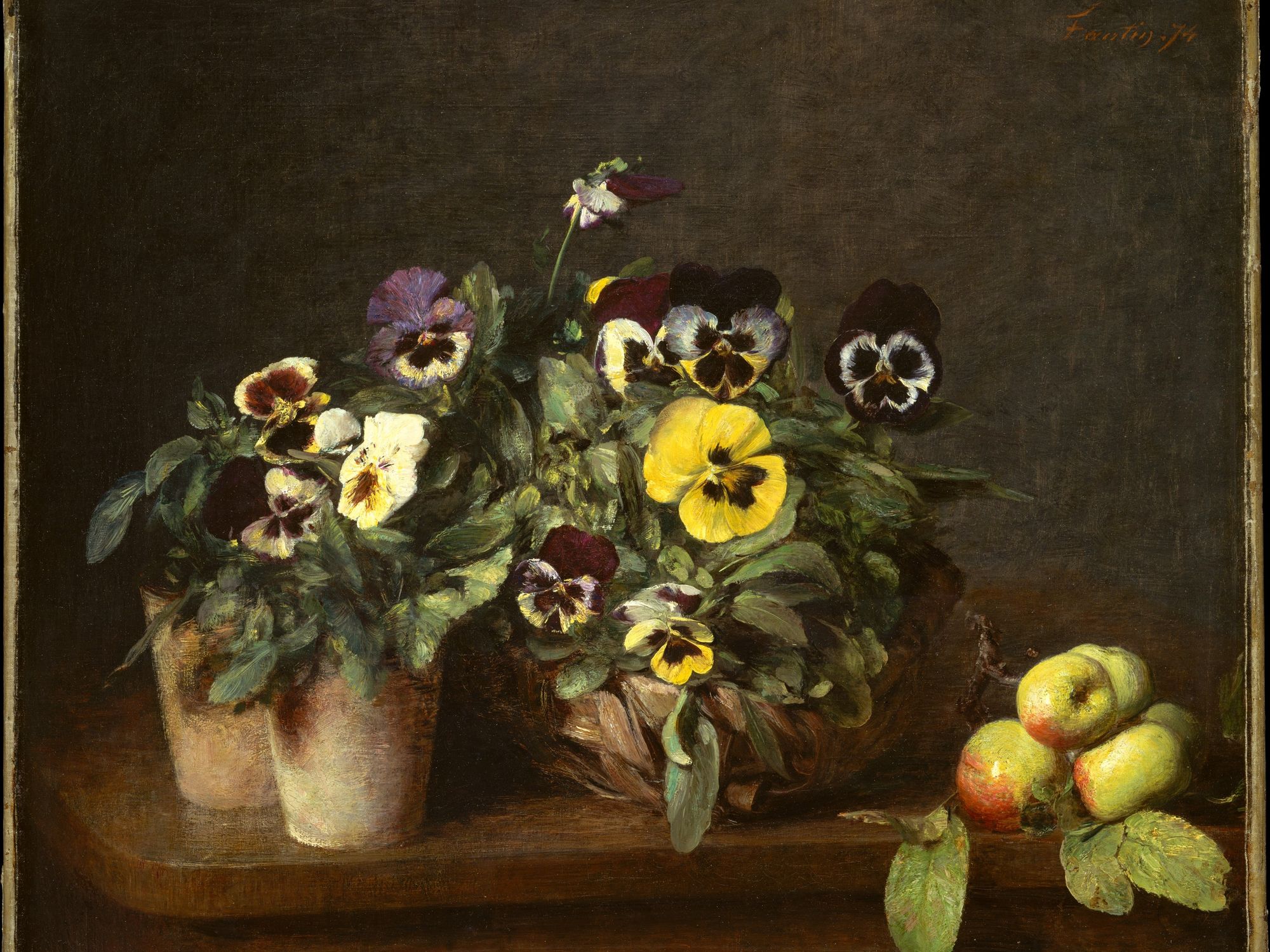 Still Life with Pansies by Henri Fantin-Latour — Art Print. poster — fine-art art