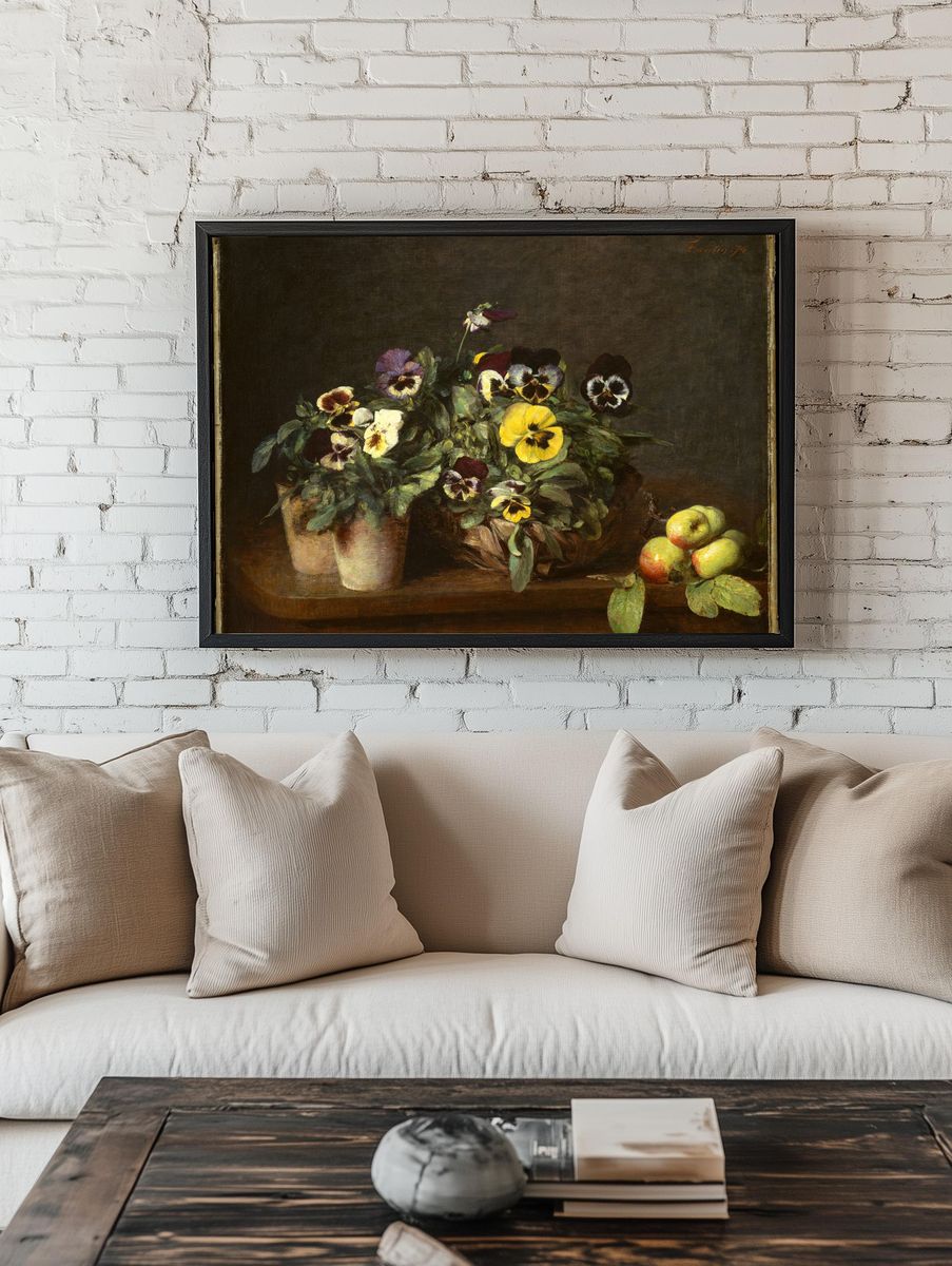 Still Life with Pansies by Henri Fantin-Latour — Art Print. — room view 1