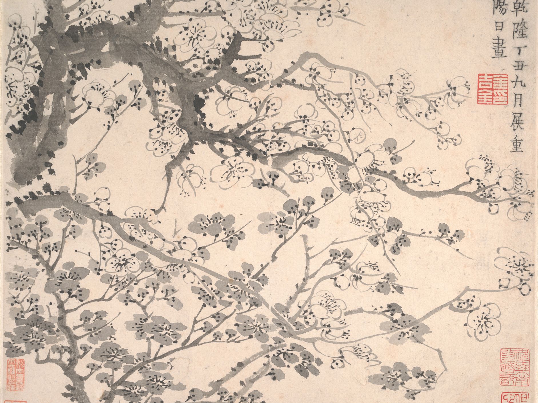 Plum blossoms by Jin Nong — Art Print. poster detail